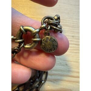 J Crew Statement Necklace Pearl Crystal Mixed Chain Gold Tone